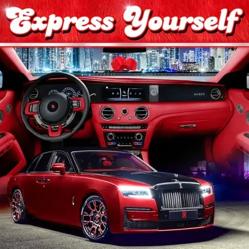 Qizil xira kubiklar avtomobil uchun - Orqa ko'zgu uchun yumshoq yoqimli avtomobil aksessuarlari interyer uchun - Avtomatik orqa ko'rinish osilgan bezaklari - Salqin klassik retro 1970-yillar avtomobil dekori - Qizil va qora - 4