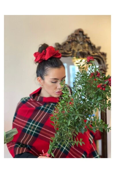 Qizil Yashil Shotlandiya Sharfi - Makro Optik