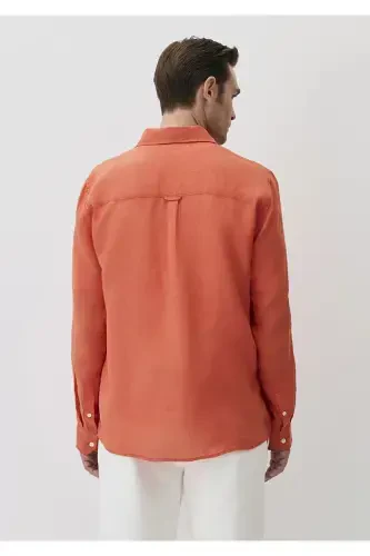 Qizil Zig'ir Ko'ylak Regular Fit / Oddiy Kesim 02 - 4