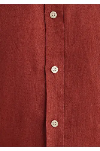 Qizil Zig'ir Ko'ylak Slim Fit / Tor Kesim 0211466- - 6