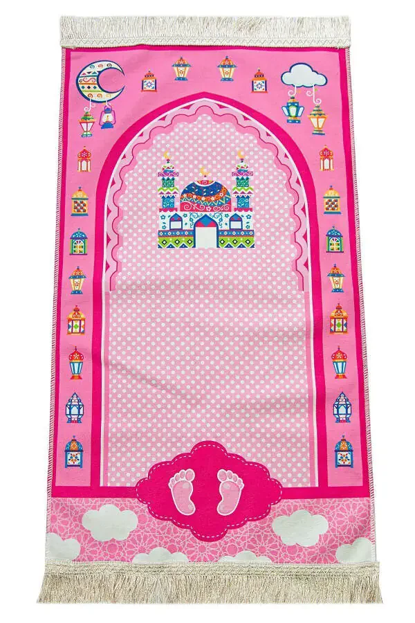 Qizimning ibodat to'plami. Namoz va Qur'on o'rganyapman. Bolalar uchun namoz gilami to'plami. Pushti - 8