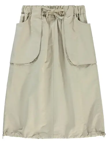 Qizlar Qiz Bola Etek 6-9 Yosh Bej-Bej - 1