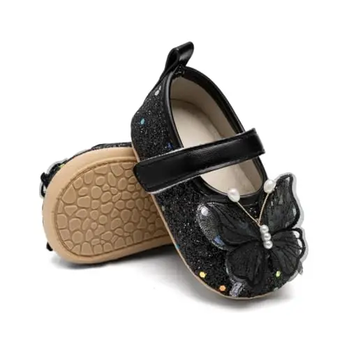 Qizlar uchun Bellocasa Baby Mary Jane poshnali, bantli, paxtali sirpanmaydigan taglikli chaqaloq birinchi yuruvchi malika ko'ylak beshik to'y poyabzallari - 4