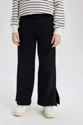 Qizlar uchun keng oyoqli keng yirtilgan shim C0310a824sm - 4