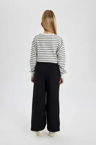 Qizlar uchun keng oyoqli keng yirtilgan shim C0310a824sm - 6