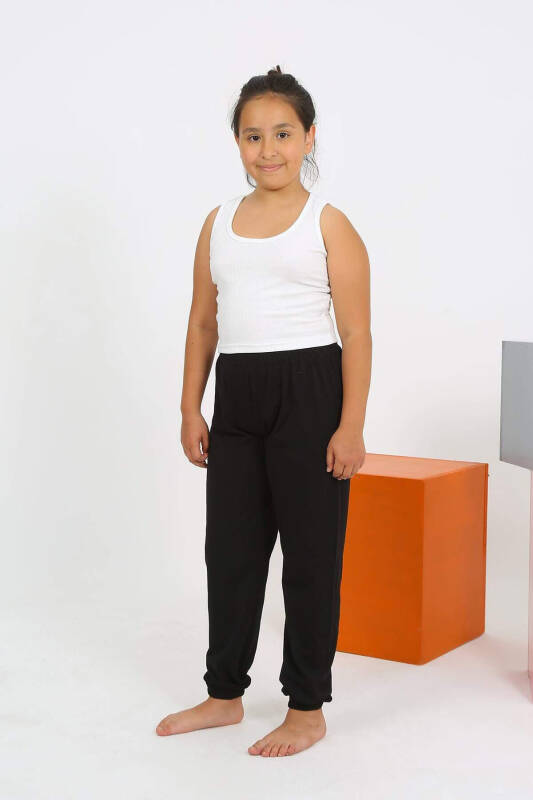 Qizlar uchun nolli qisma qo'ltiqsiz oq pijama kostyumi 20433 - 4