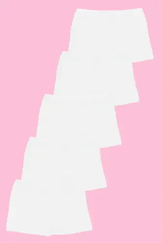 Qizlar uchun oq 5 dona likrali boxer tayt - 3