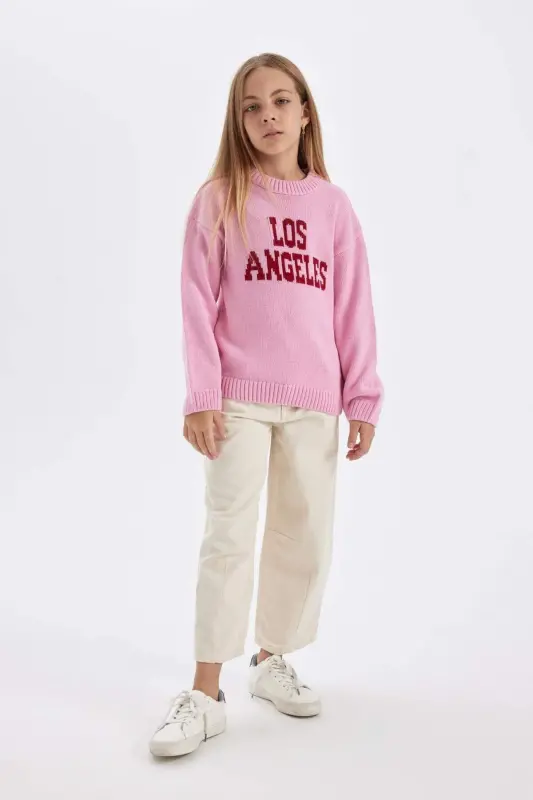Qizlar uchun Oversize Fit Krujka Yaka Ko'ylagi C6904A824AU - 2
