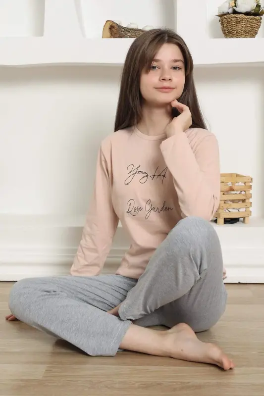Qizlar uchun paxta pijama toʻplami 20425 - 11
