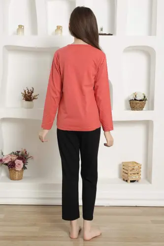 Qizlar uchun paxtadan tayyorlangan pijama to'plami 20423 - 11
