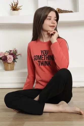 Qizlar uchun paxtadan tayyorlangan pijama to'plami 20423 - 19