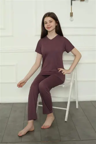 Qizlar uchun paxtadan tayyorlangan piжаma to‘plami 20399 - 7