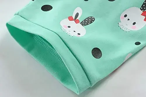 Qizlar uchun qisqa yengli pijamalar 100% paxta, kichkintoylar uchun pijama, suv parisi bilan bezatilgan, biryoqli pijama, yozgi kiyimlar to‘plami 1-7T - 6