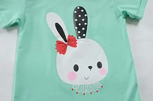Qizlar uchun qisqa yengli pijamalar 100% paxta, kichkintoylar uchun pijama, suv parisi bilan bezatilgan, biryoqli pijama, yozgi kiyimlar to‘plami 1-7T - 3