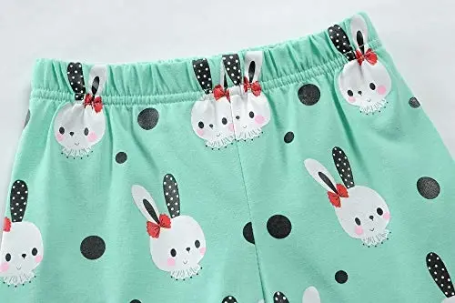 Qizlar uchun qisqa yengli pijamalar 100% paxta, kichkintoylar uchun pijama, suv parisi bilan bezatilgan, biryoqli pijama, yozgi kiyimlar to‘plami 1-7T - 5
