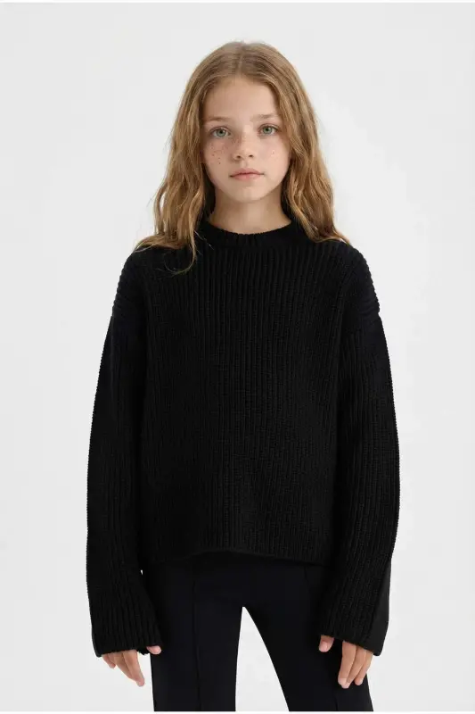 Qizlar uchun standart o'lchamli bisiklet yaxali ko'ylagi C6909A824AU - DEFACTO