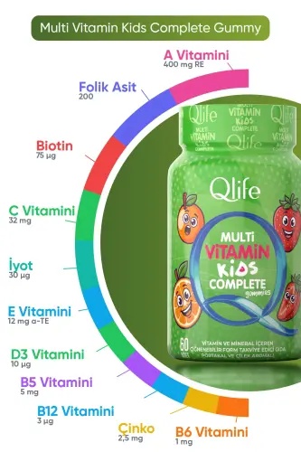 Qlife Комплексные мультивитамины для детей в жевательных таблетках 60 штук - 3