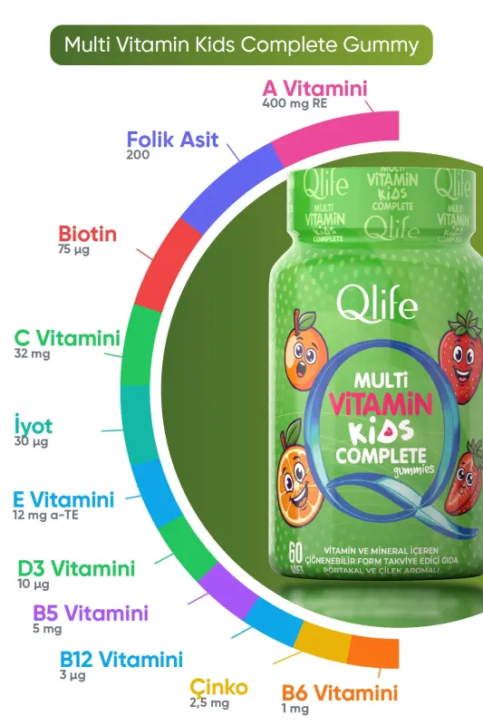 Qlife Multivitamin Kids Complete Gummies 60 Chewable Tablets - 3