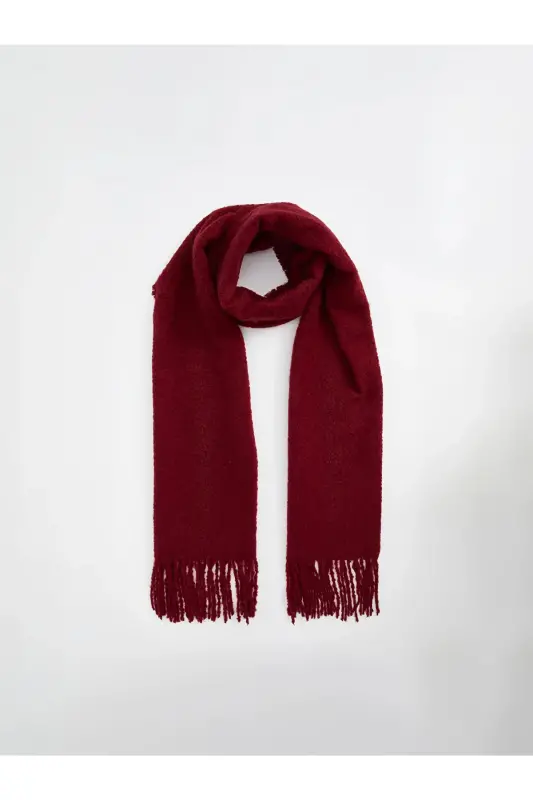 Qohira Bouclé 100% Buklet Yumshoq Premium Trend Bordo sharf-Bordo - 1