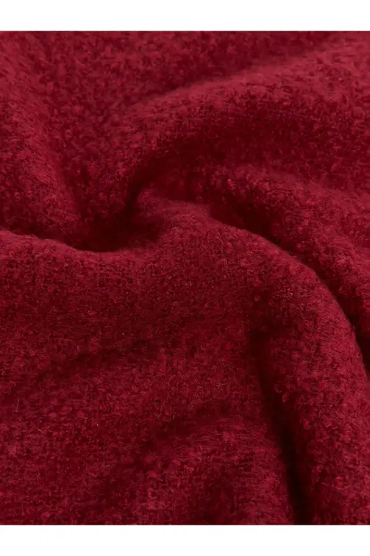 Qohira Bouclé 100% Buklet Yumshoq Premium Trend Bordo sharf-Bordo - 2