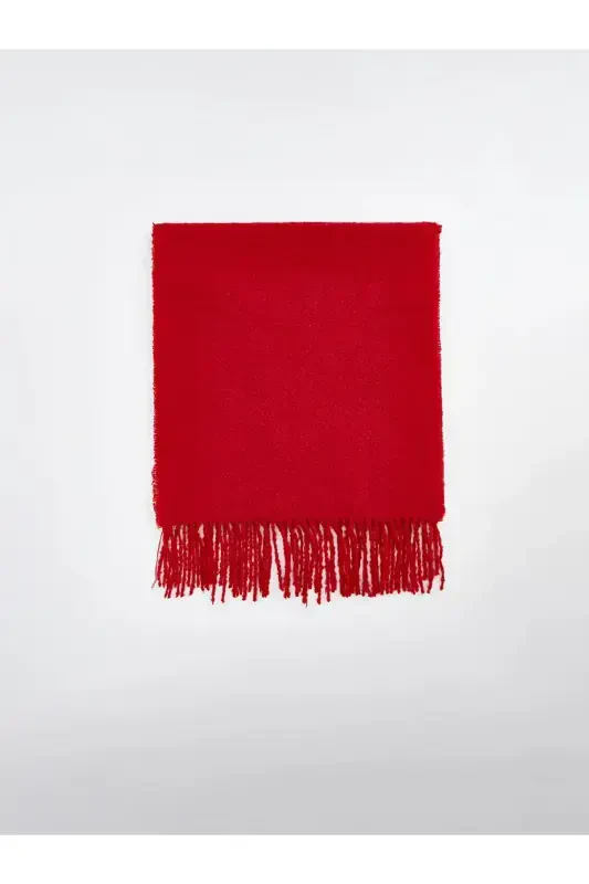 Qohira Bukle 100% Buklet Yumshoq Tegish Premium Trend Bordo Melanj Sharf-Moulin Rouge Qizil - 3