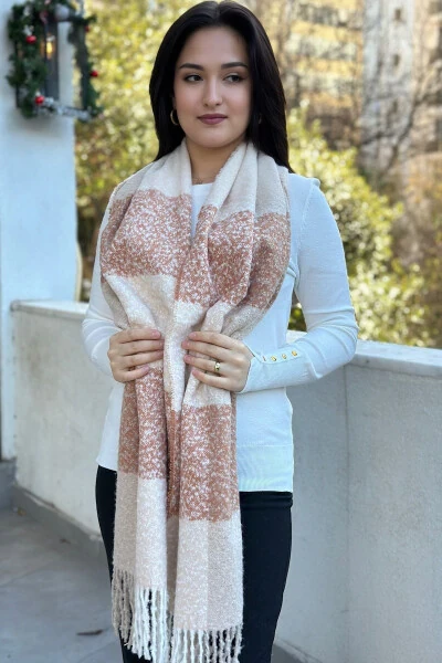 Qohira Bukle 100% Darçin-bej Bukle Premium Shol - NOVON (1)