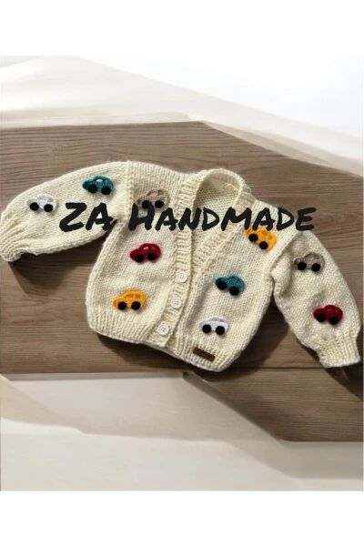 Qo'l bilan to'qilgan mashina o'yinchoq bolalar ko'ylagi - EL ÖRGÜSÜ