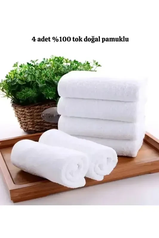 Qo'l va yuz sochiqlari 50x30sm zich mato tabiiy 100% paxta 4 dona-6 - 1