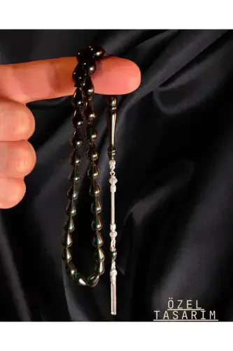 Qo'lda ishlangan olov kehribar tasbeh – Kumush dizayn va nafislik - ERBAB I KEHRIBAR (1)