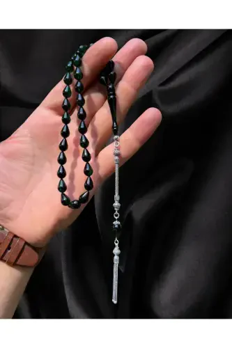 Qo'lda ishlangan olov kehribar tasbeh – Kumush dizayn va nafislik - 3