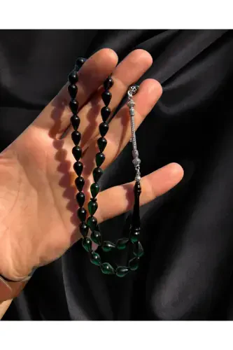 Qo'lda ishlangan olov kehribar tasbeh – Kumush dizayn va nafislik - 4