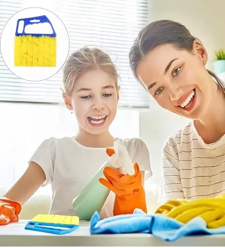 Qo'lda ishlatiladigan ko'rlar tozalagichi Panjurlar, parda cho'tkasi chang tozalagichi 7 ta olinadigan mikrofiber yeng, konditsioner uy gadjetlari, avtomobil shamollatgichlari, 7 ta pichoqli fan panjurlari (ko'k 2Pack) - 6
