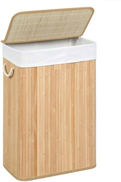 Qo'lda tayyorlangan bambuk katlanadigan kir yuvish savati - CHERRY COLLECTION