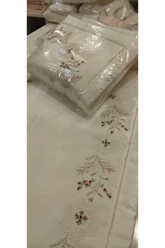 Qo'lda tikilgan ignali tilla Rococo ipak atlas namozlik - INCISECRETHOME (1)
