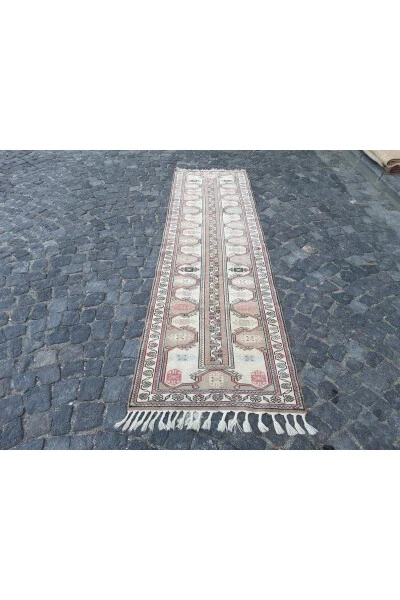 Qo'lda to'qilgan jun Milas gilam yo'lagi - 74x256 sm - Rnr97 - Modazone