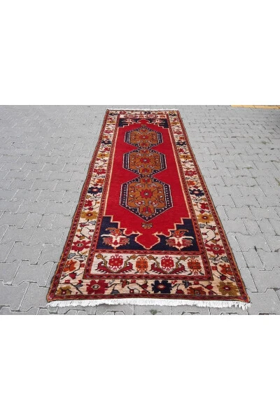 Qo'lda to'qilgan jun yorug' gilam yo'lak - 111x292 Sm - Rnr128 - 1