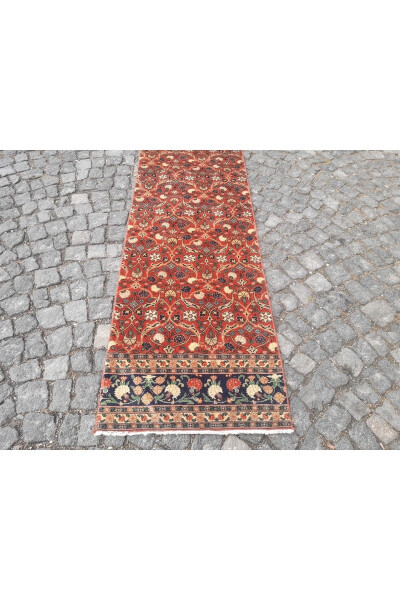 Qo'lda to'qilgan jun Yörük gilam yo'lak - 69x340 sm - Rnr82 - 4