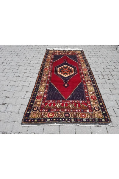 Qo'lda to'qilgan noyob jun gilamcha - 120x245 sm- Rnr105 - Modazone