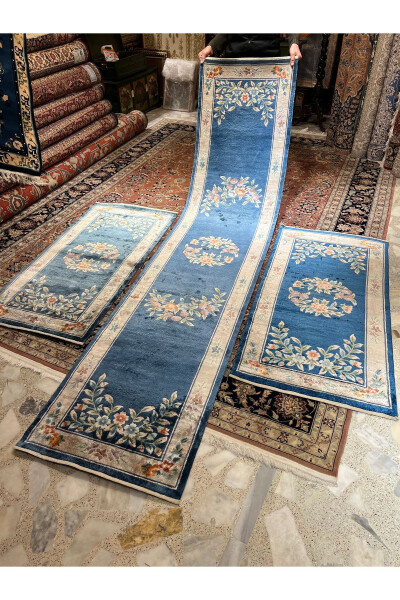 Qo'lda to'qilgan Xitoy ipak yoʻlakchasi, 3 dona mavjud, oʻlchami 303x70 - 8