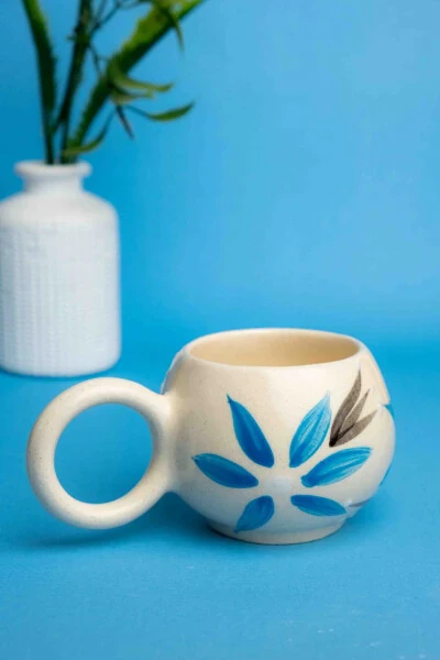 Qo'lda yasalgan seramika 6 dona choy stakan to'plami, ikki tomonlama stakanlar, seramika rangli barg choy stakan, stakan - 5