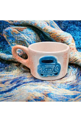 Qo'lda yasalgan toshbaqa keramika choy qahva krujkasi turk qahva finjoni krujka mug sovg'a-KO'K - DDHANDMADE (1)