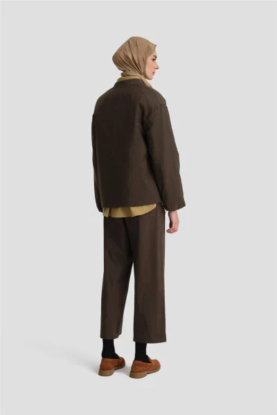 Qo'ltiq osti ribbinali bomber ko'ylagi, xaki rang. - 7