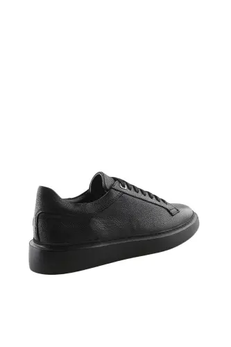 Qora %100 Charmli Bog'ichli Kundalik Sneaker Poyabzal - JAKAMEN (1)