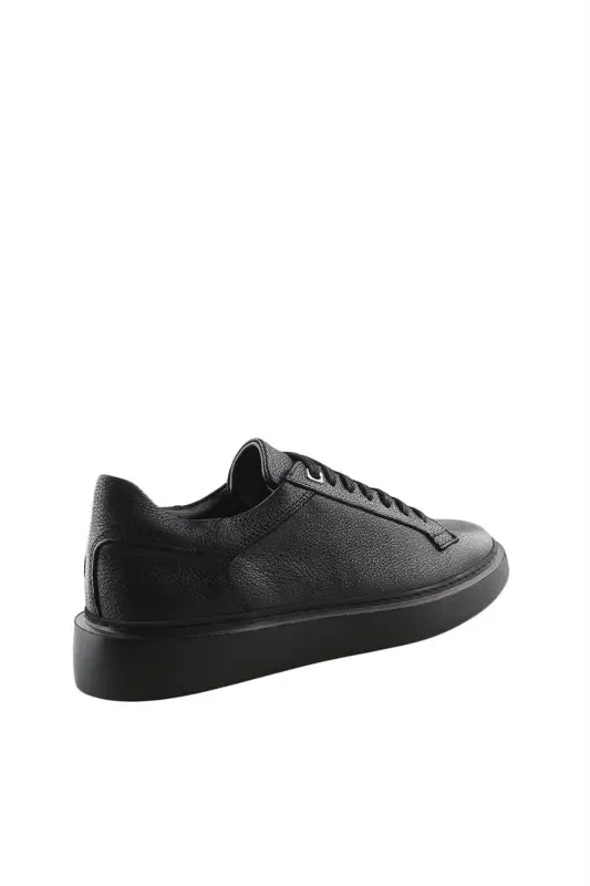 Qora %100 Charmli Bog'ichli Kundalik Sneaker Poyabzal - 2