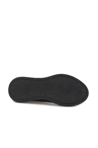 Qora 100% teri tikilgan taglikli krossovkalar - 4