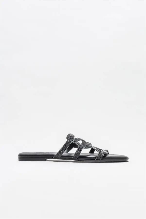 Qora ayollar tekis shippak - 1