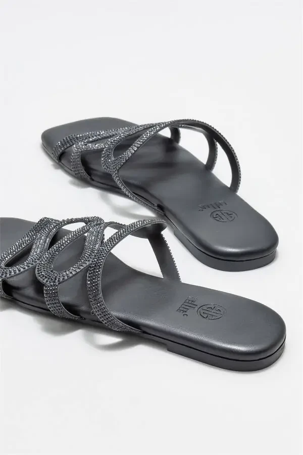 Qora ayollar tekis shippak - 4