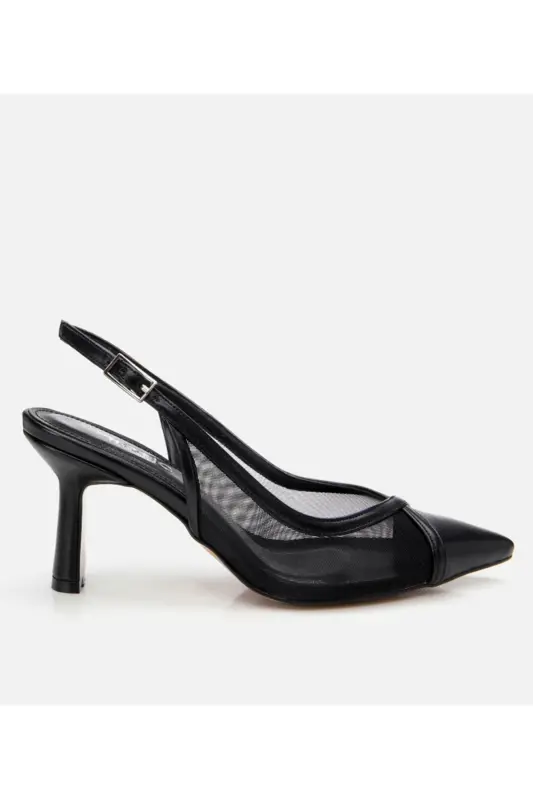 Qora ayollar toʻrli stiletto - QORA - 1