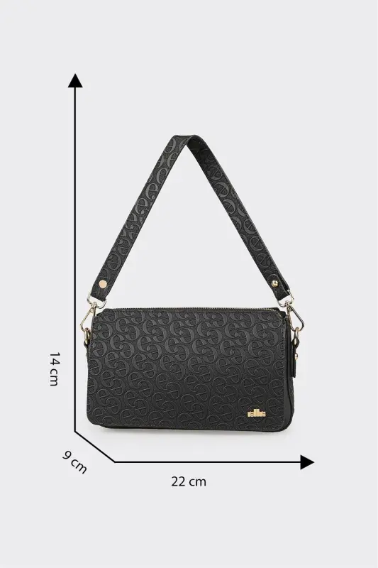 Qora ayollar yelkasi sumkasi - Qora - 5