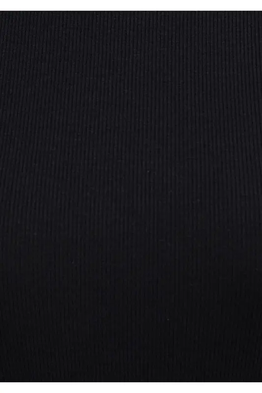 Qora Basic Futbolka Fitted / Gavdaga mos kesim 16 - 8